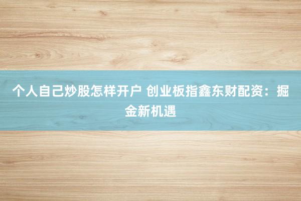 个人自己炒股怎样开户 创业板指鑫东财配资：掘金新机遇