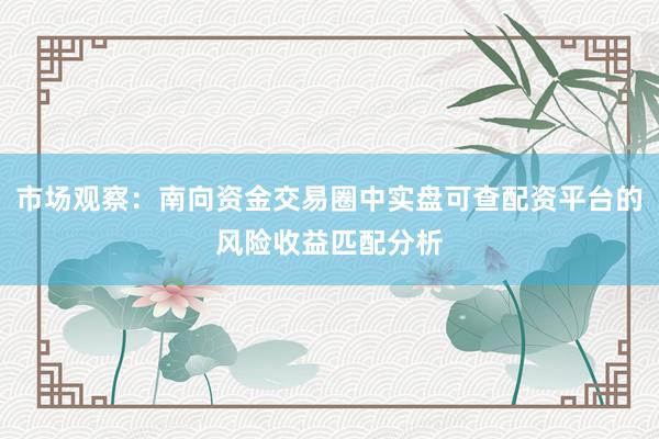 市场观察：南向资金交易圈中实盘可查配资平台的风险收益匹配分析