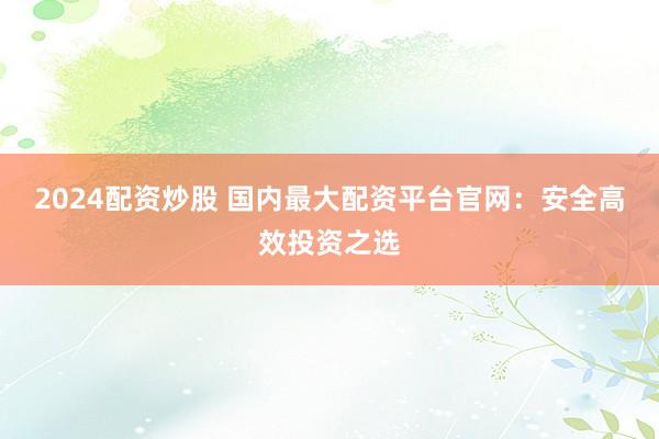 2024配资炒股 国内最大配资平台官网：安全高效投资之选